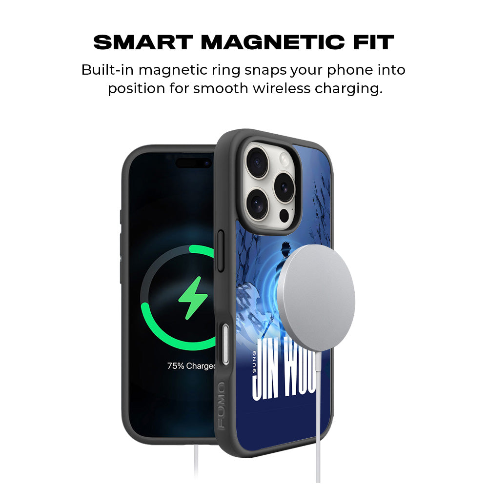 Jin Woo S-Rank Hunter Anime 3D Skin with Shockguard Armour Magsafe Case for Apple iPhone 16 Pro