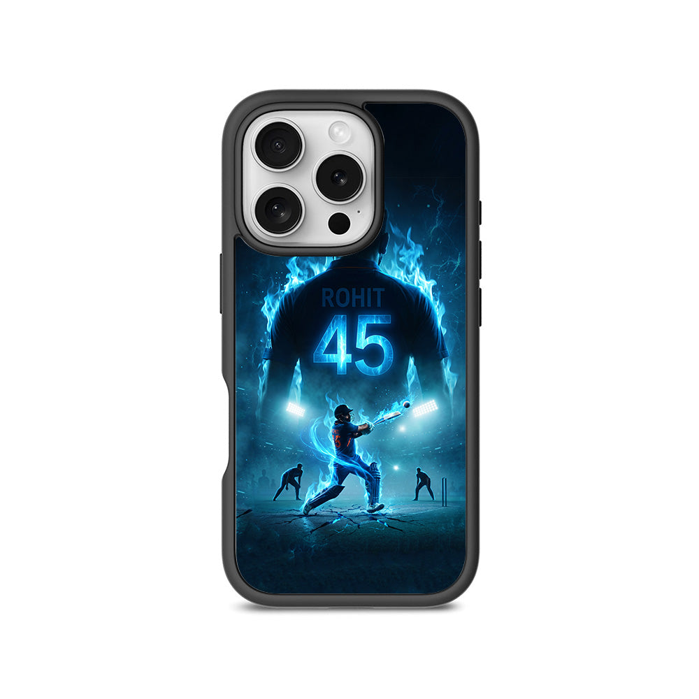 Rohit Sharma Hitman 45 Sports 3D Skin with Shockguard Armour Magsafe Case for Apple iPhone 16 Pro Max