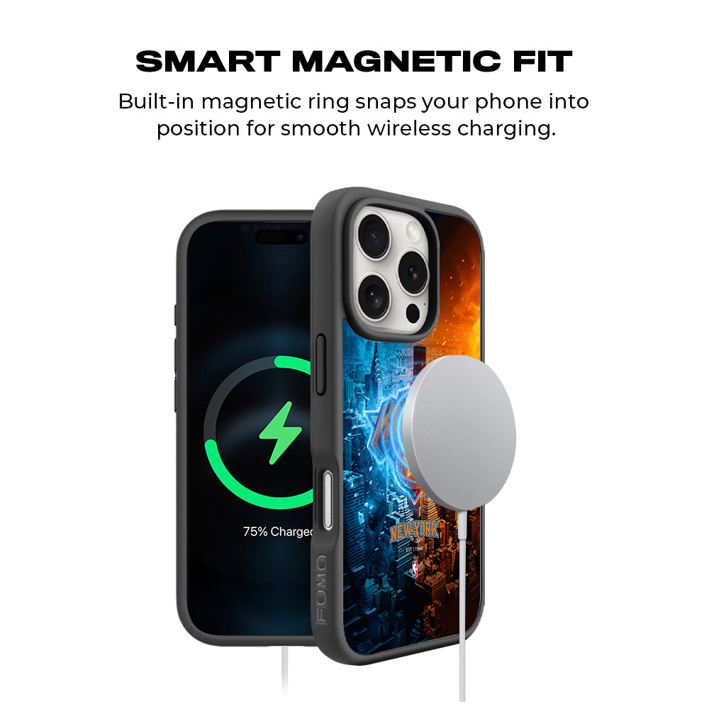 New York Knicks City Pride Sports 3D Skin with Shockguard Armour Magsafe Case for Apple iPhone 16 Pro Max