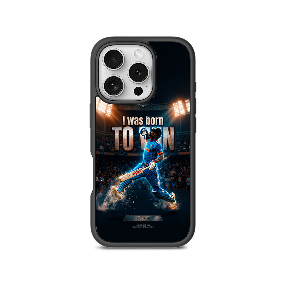 Virat Kohli Born To Win Cricket Sports 3D Skin with Shockguard Armour Magsafe Case for Apple iPhone 16 Pro Max