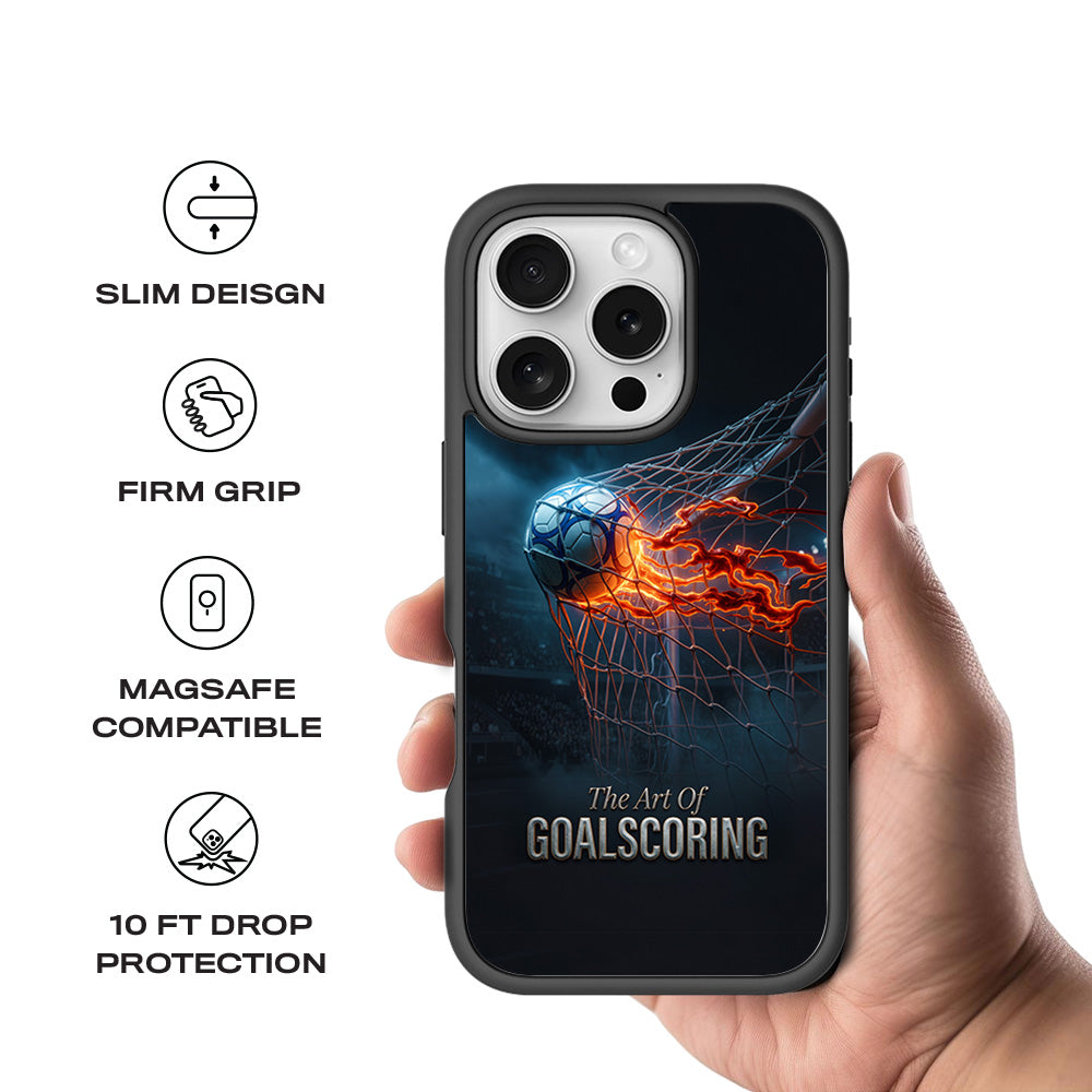 The Art of Goal Scoring Football Sports 3D Skin with Shockguard Armour Magsafe Case for Apple iPhone 16 Pro