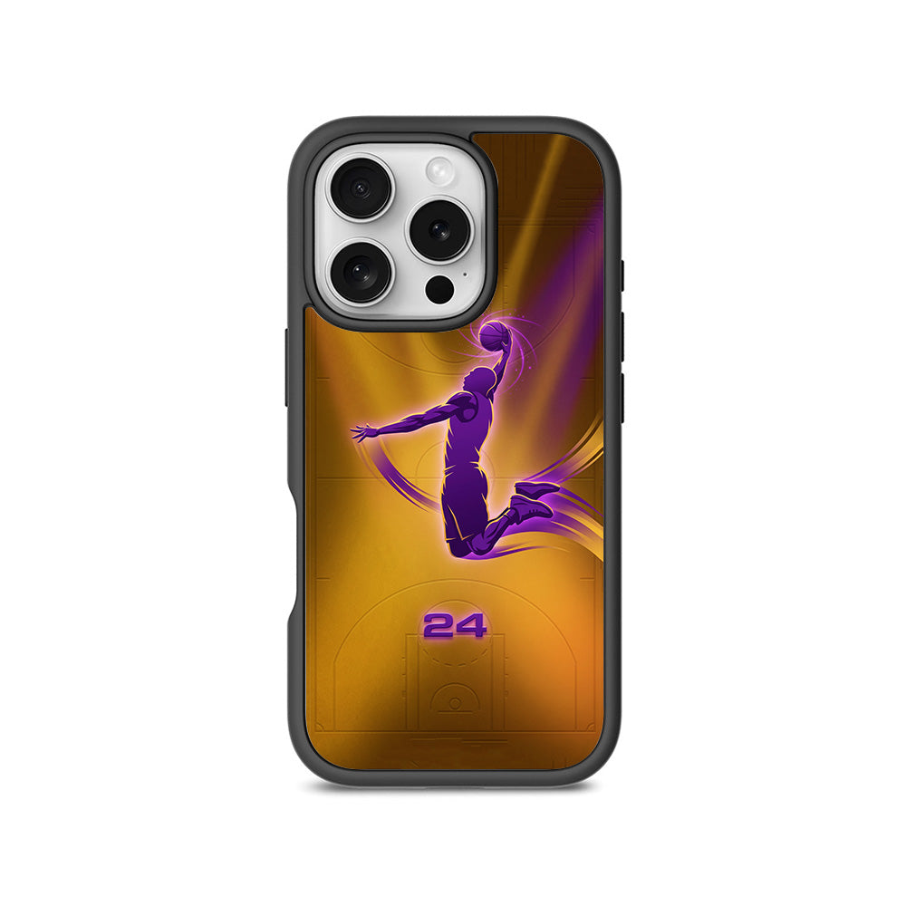 Purple Dunk 24 Sports 3D Skin with Shockguard Armour Magsafe Case for Apple iPhone 16 Pro
