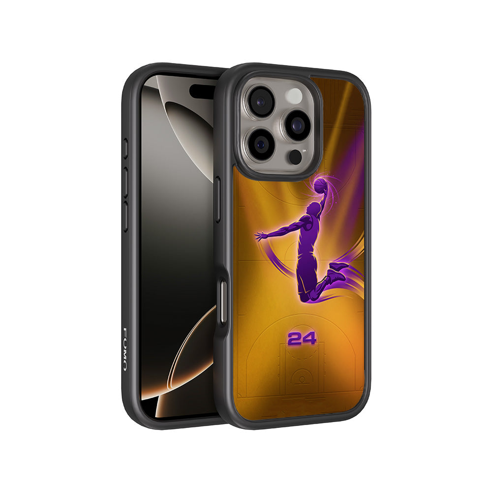 Purple Dunk 24 Sports 3D Skin with Shockguard Armour Magsafe Case for Apple iPhone 16 Pro
