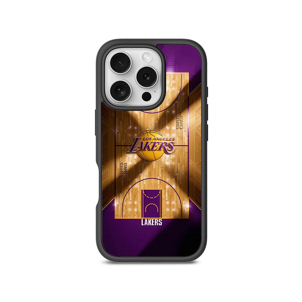 Lakers Championship Court Sports 3D Skin with Shockguard Armour Magsafe Case for Apple iPhone 16 Pro Max