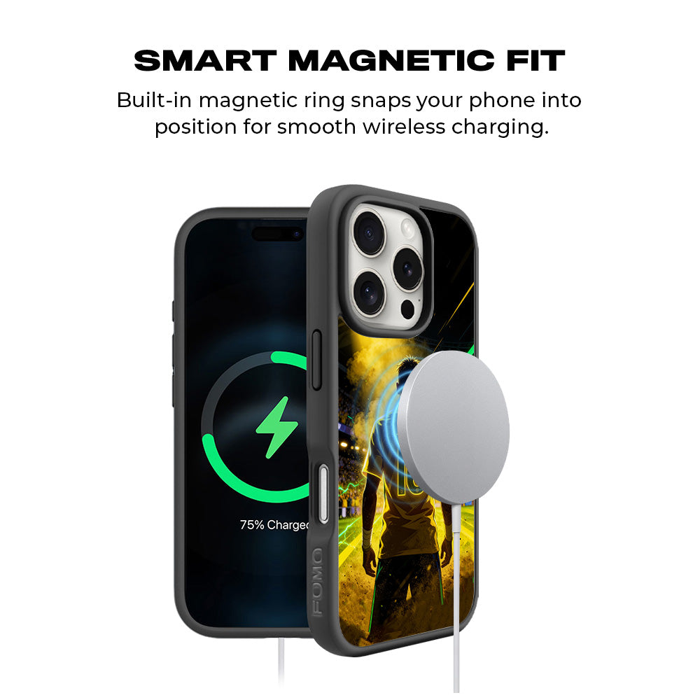 Brazil Number 10 Football Sports 3D Skin with Shockguard Armour Magsafe Case for Apple iPhone 16 Pro