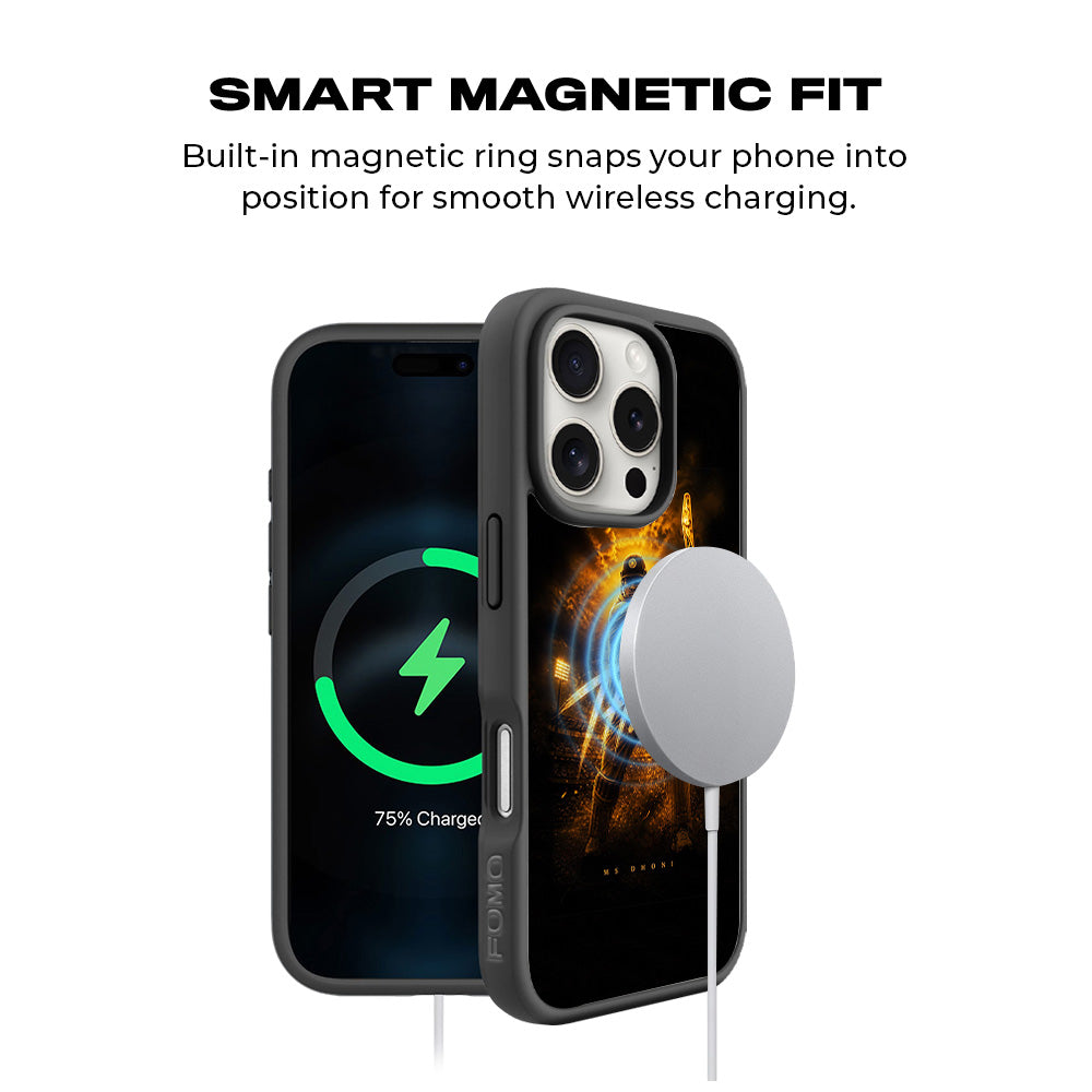 MS Dhoni THALA Cricket Sports 3D Skin with Shockguard Armour Magsafe Case for Apple iPhone 16 Pro