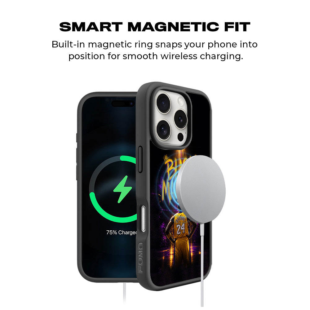 Black Mamba 24 Basketball Sports 3D Skin with Shockguard Armour Magsafe Case for Apple iPhone 16 Pro Max