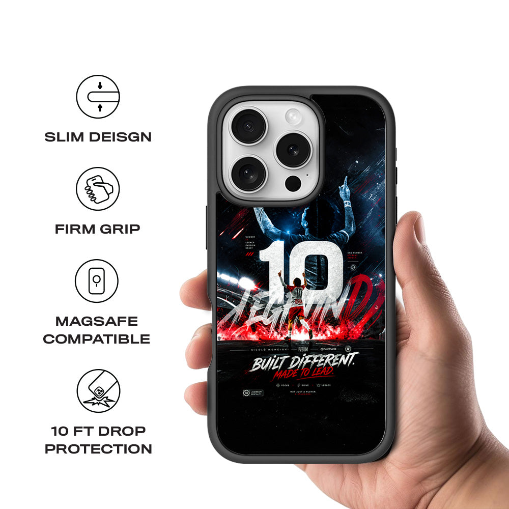 Number 10 Football Sports 3D Skin with Shockguard Armour Magsafe Case for Apple iPhone 16 Pro