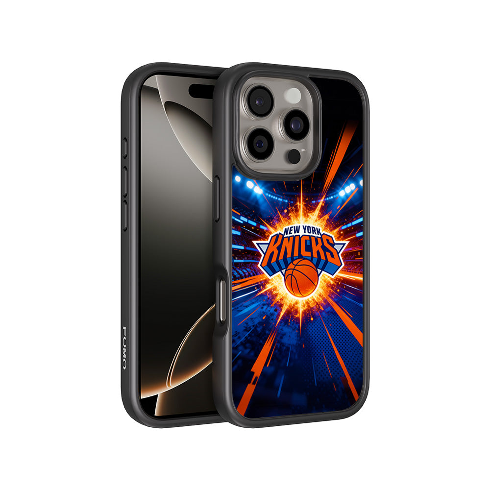 New York Knicks Arena Burst Sports 3D Skin with Shockguard Armour Magsafe Case for Apple iPhone 16 Pro