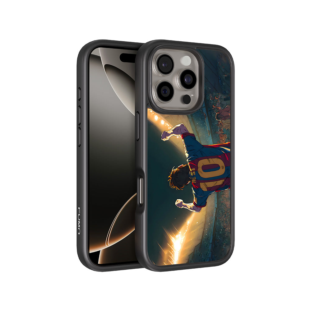 Rising Champion Messi 3D Skin with Shockguard Armour Magsafe Case for Apple iPhone 16 Pro