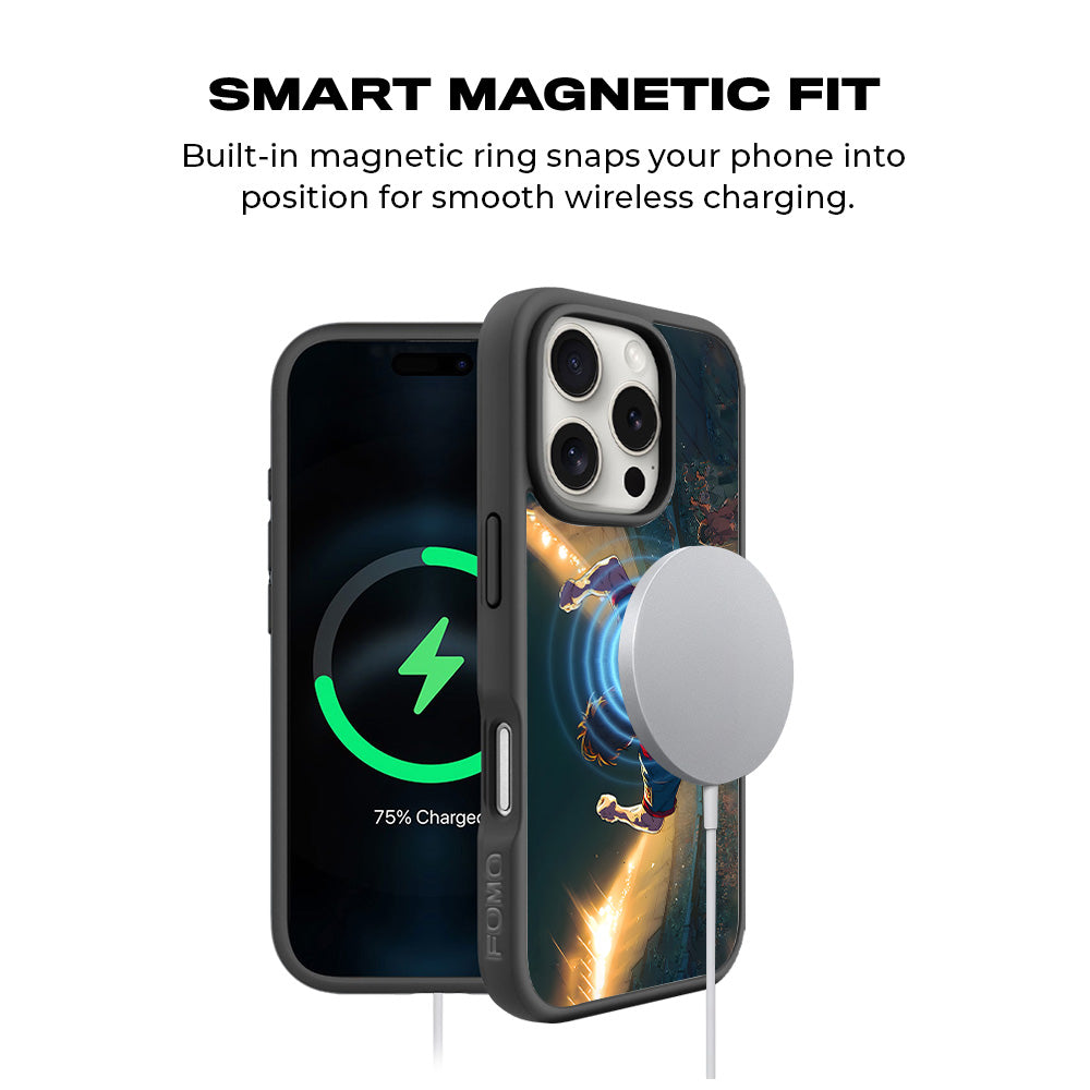 Rising Champion Messi 3D Skin with Shockguard Armour Magsafe Case for Apple iPhone 16 Pro
