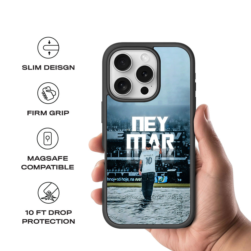 Neymar Powerful Presence Sports 3D Skin with Shockguard Armour Magsafe Case for Apple iPhone 16 Pro Max