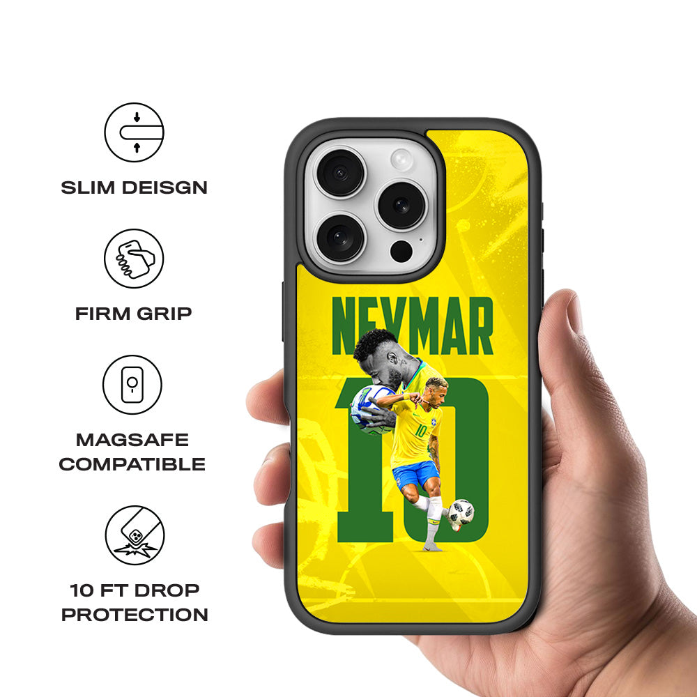 Neymar Da Silva Sports 3D Skin with Shockguard Armour Magsafe Case for Apple iPhone 16 Pro