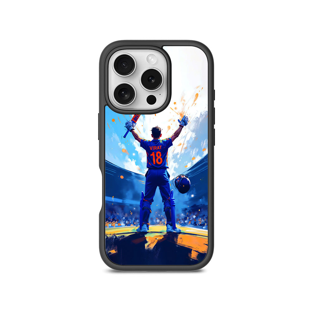 King Virat Kohli Sports 3D Skin with Shockguard Armour Magsafe Case for Apple iPhone 16 Pro