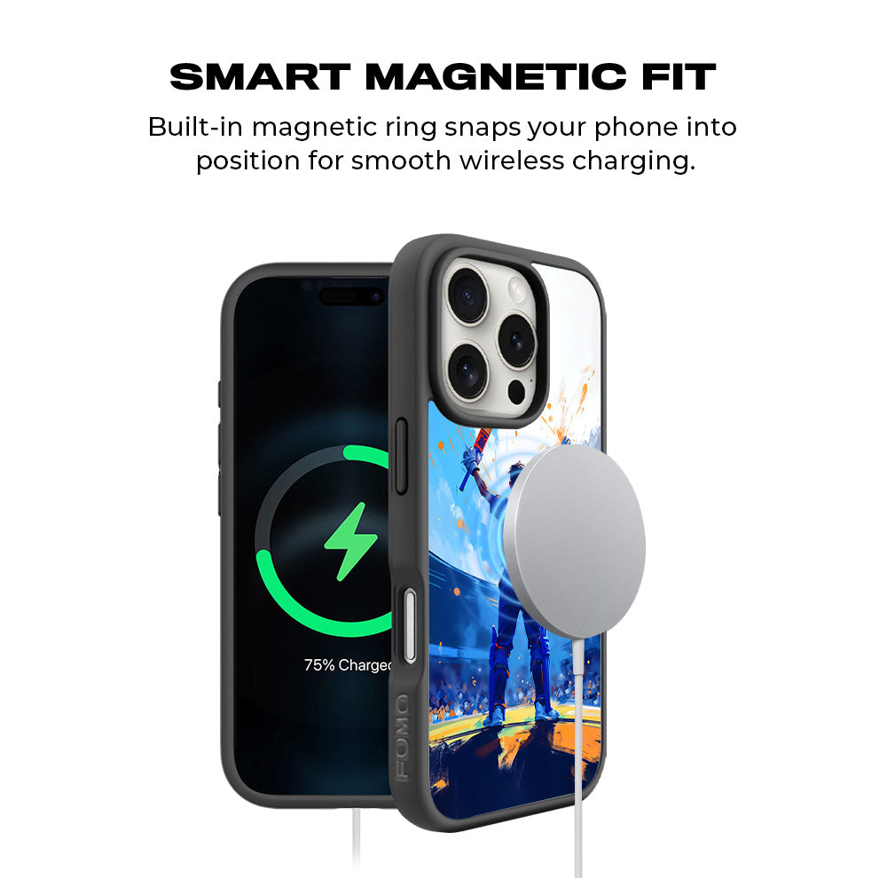 King Virat Kohli Sports 3D Skin with Shockguard Armour Magsafe Case for Apple iPhone 16 Pro