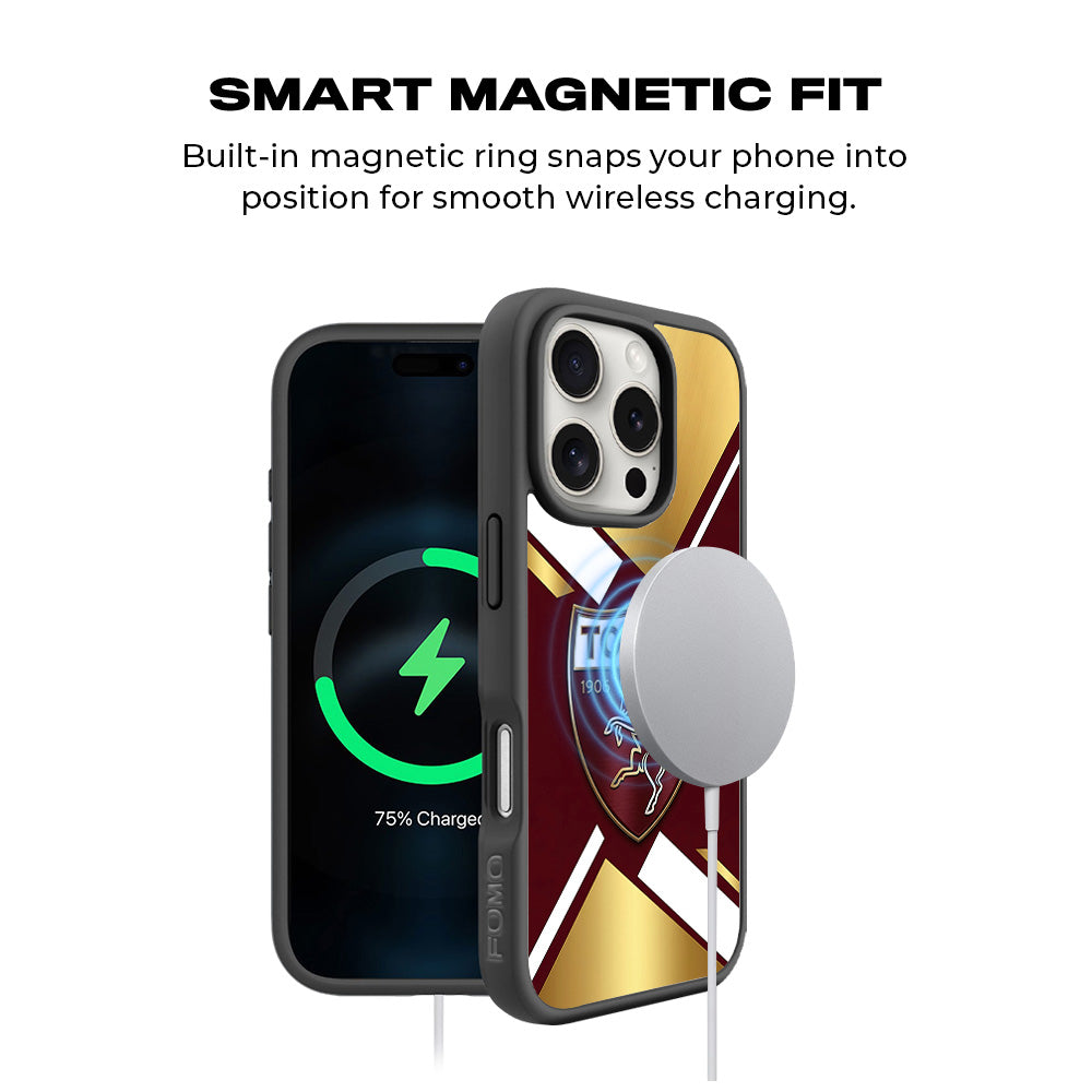 TORINO FC 1906 Sports 3D Skin with Shockguard Armour Magsafe Case for Apple iPhone 16 Pro