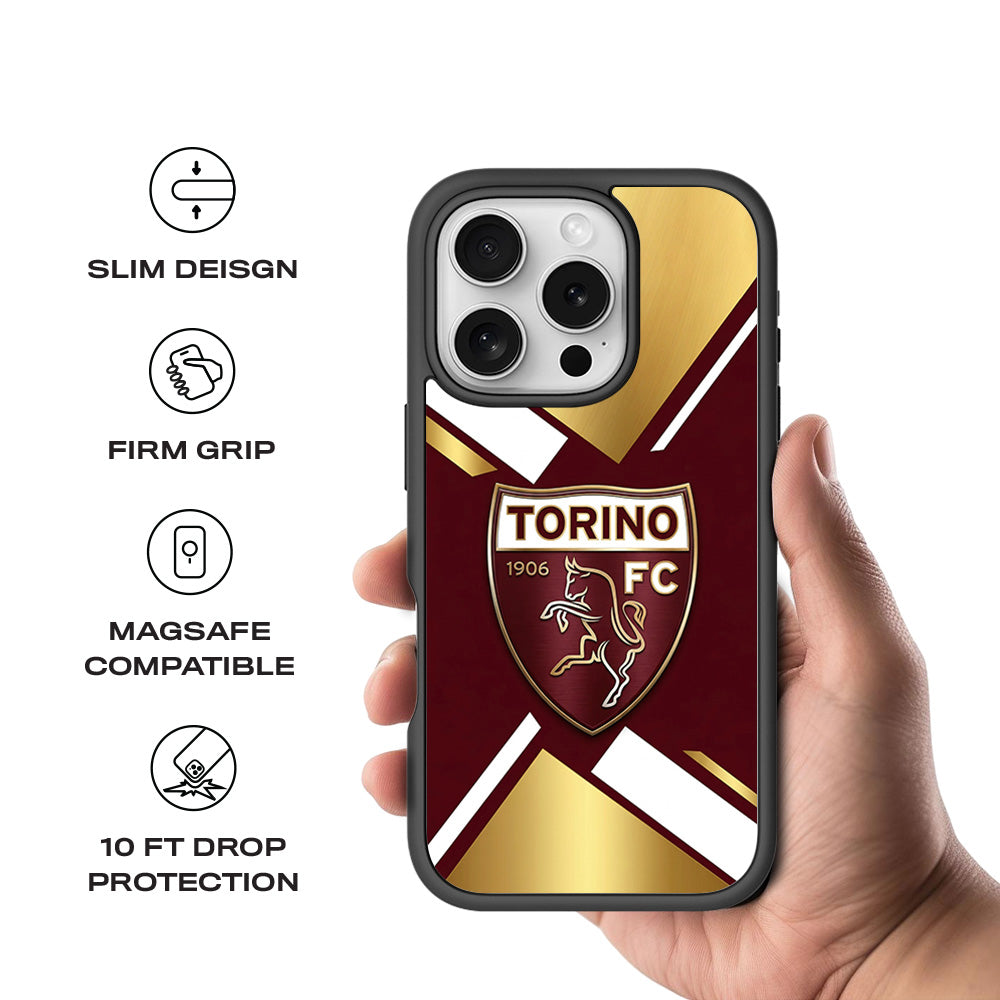 TORINO FC 1906 Sports 3D Skin with Shockguard Armour Magsafe Case for Apple iPhone 16 Pro