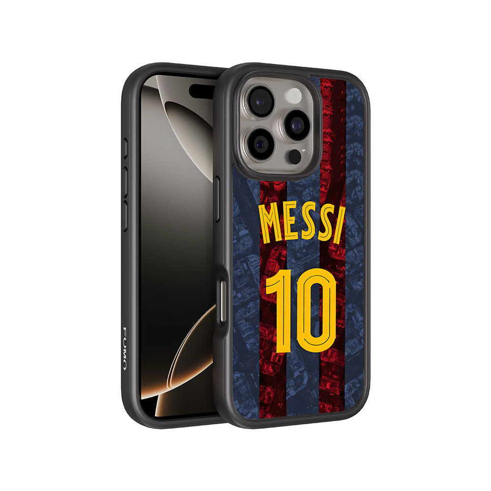 Messi Barcelona Jersey 3D Skin with Shockguard Armour Magsafe Case for Apple iPhone 16 Pro Max