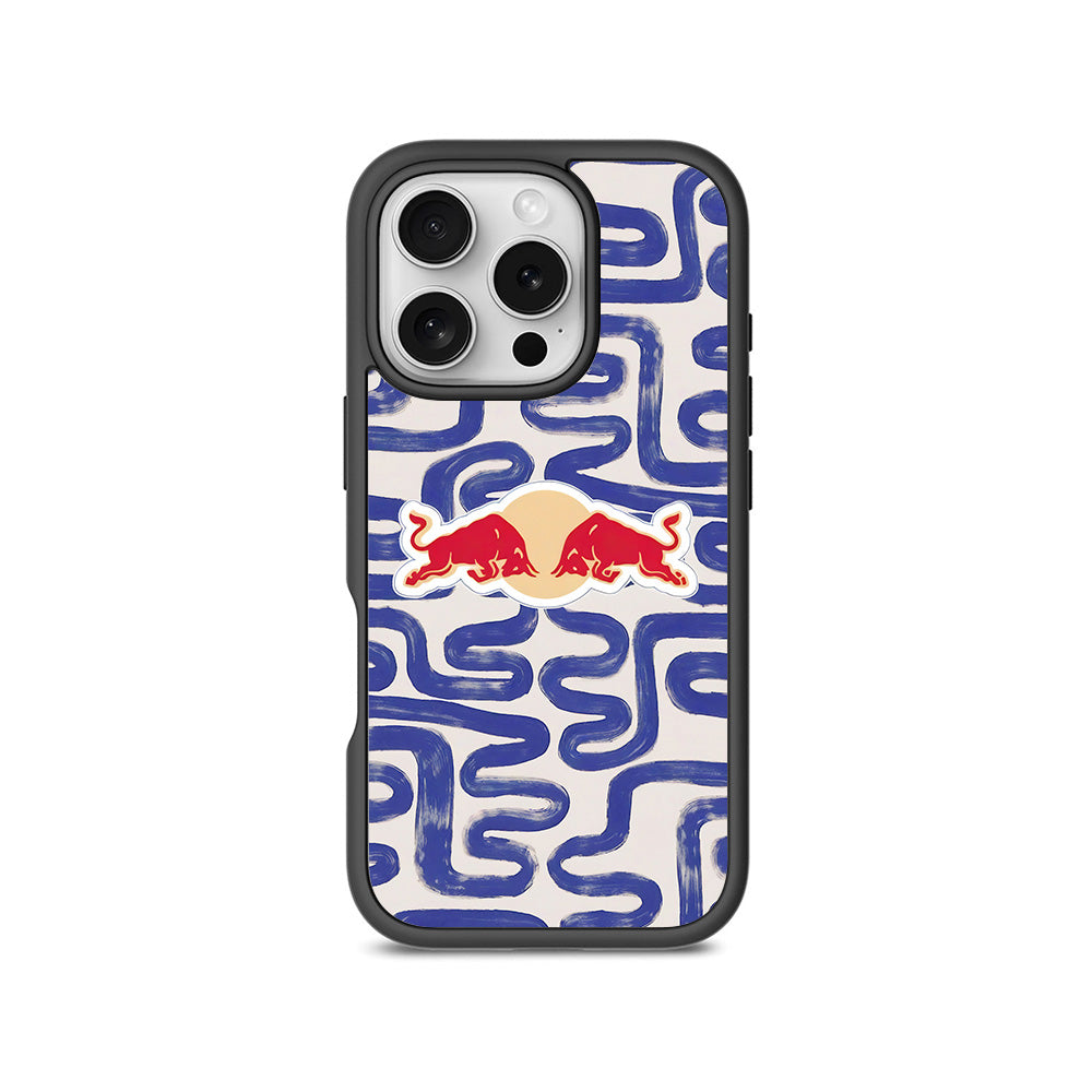 Red Bull Design 3D Skin with Shockguard Armour Magsafe Case for Apple iPhone 16 Pro