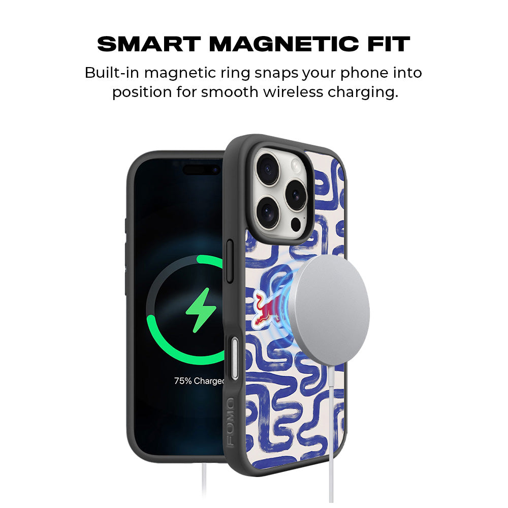 Red Bull Design 3D Skin with Shockguard Armour Magsafe Case for Apple iPhone 16 Pro