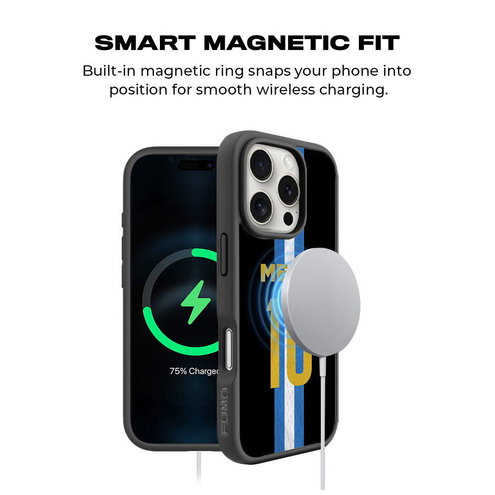 Messi Argentina Jersey 3D Skin with Shockguard Armour Magsafe Case for Apple iPhone 16 Pro Max