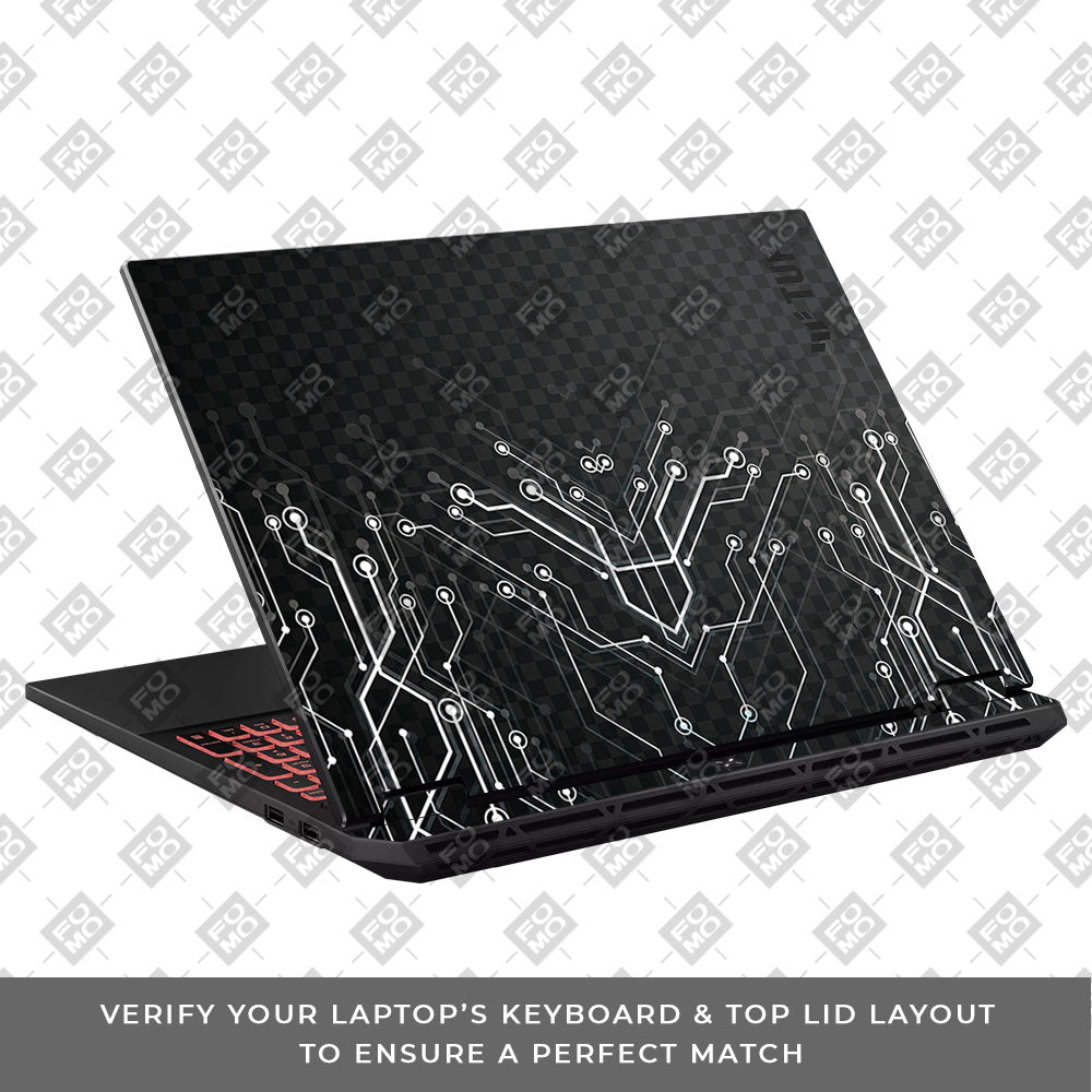 Black Digital Circuit Asus TUF Gaming A16 2025 Laptop Skin