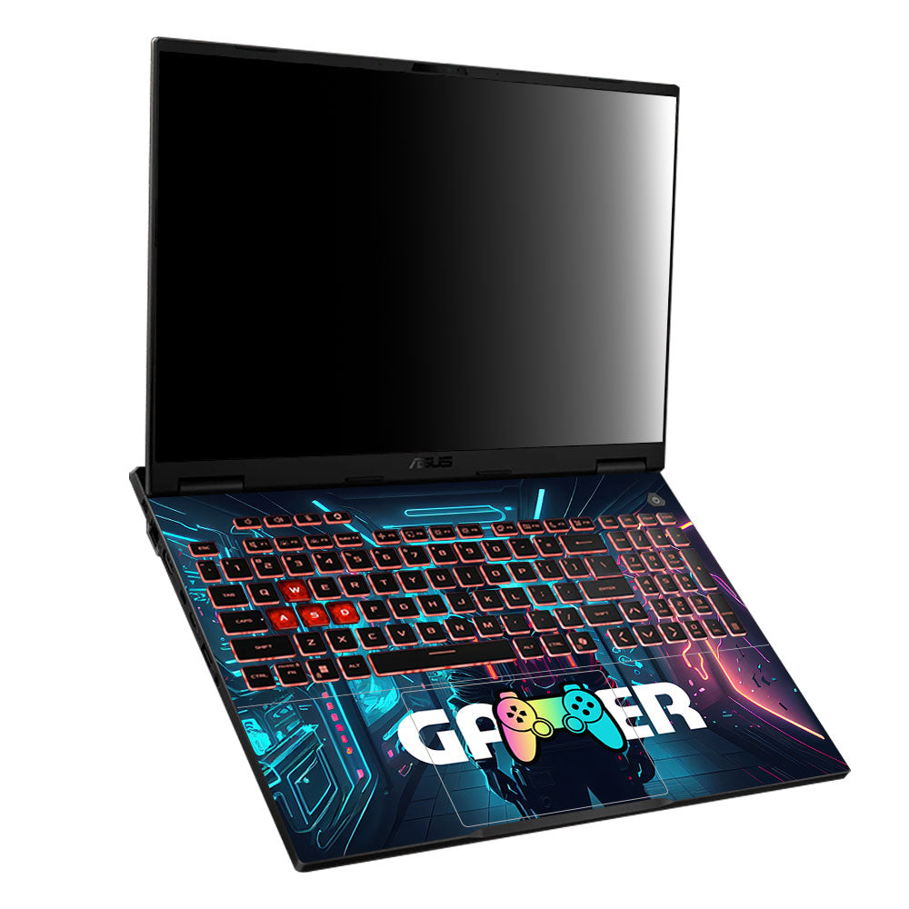 Gamer in Glowing Background Gaming Asus TUF Gaming A16 2025 Laptop Skin
