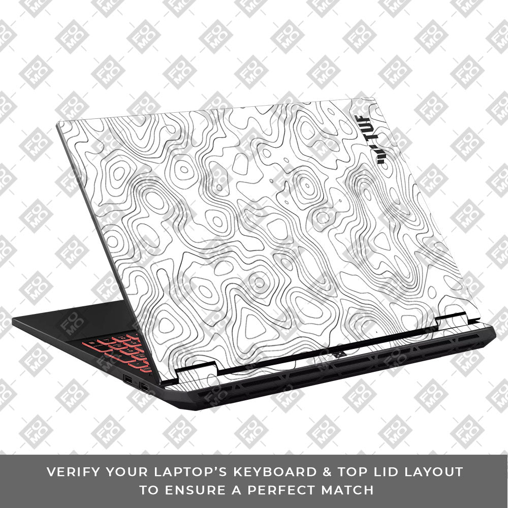 White Contour Design Asus TUF Gaming A16 2025 Laptop Skin