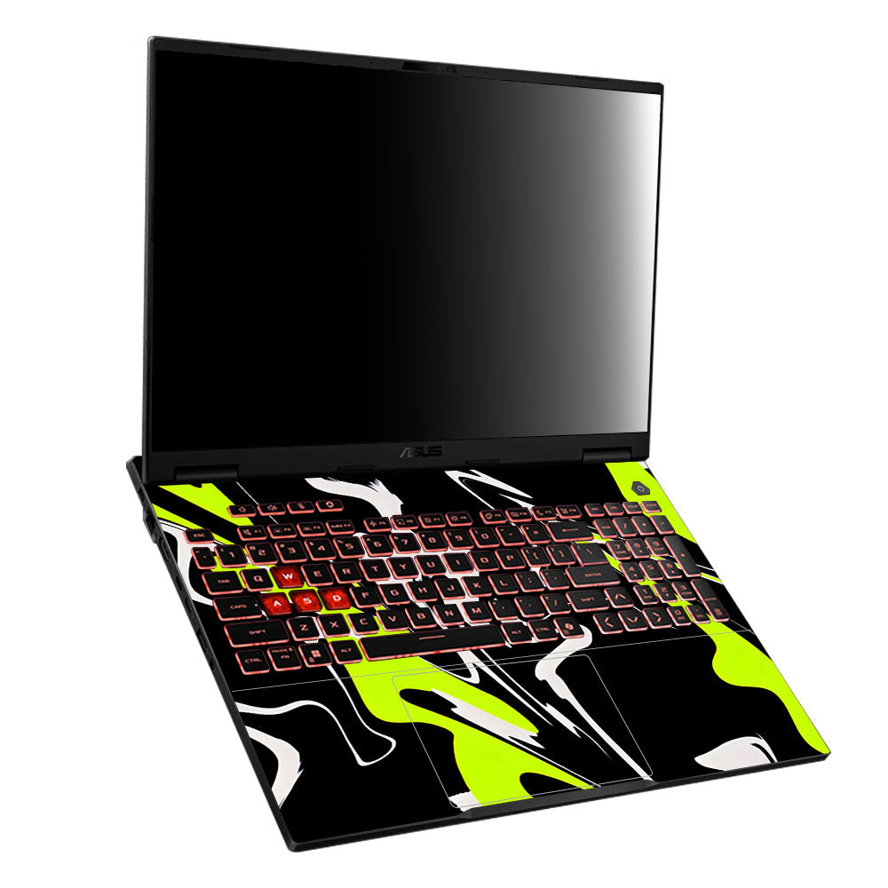 Neon Green and Black Patterns Asus TUF Gaming A16 2025 Laptop Skin