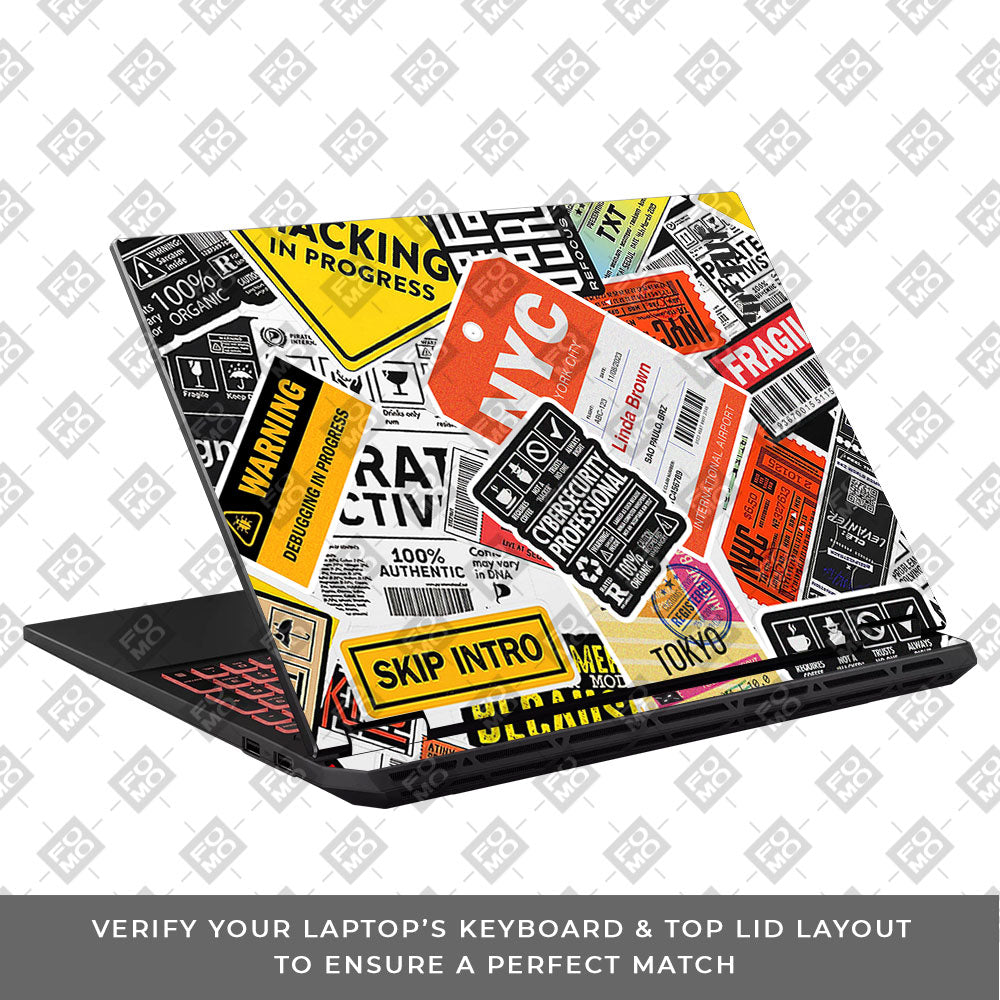 Tech Aesthetic Sticker Collage Asus TUF Gaming A16 2025 Laptop Skin