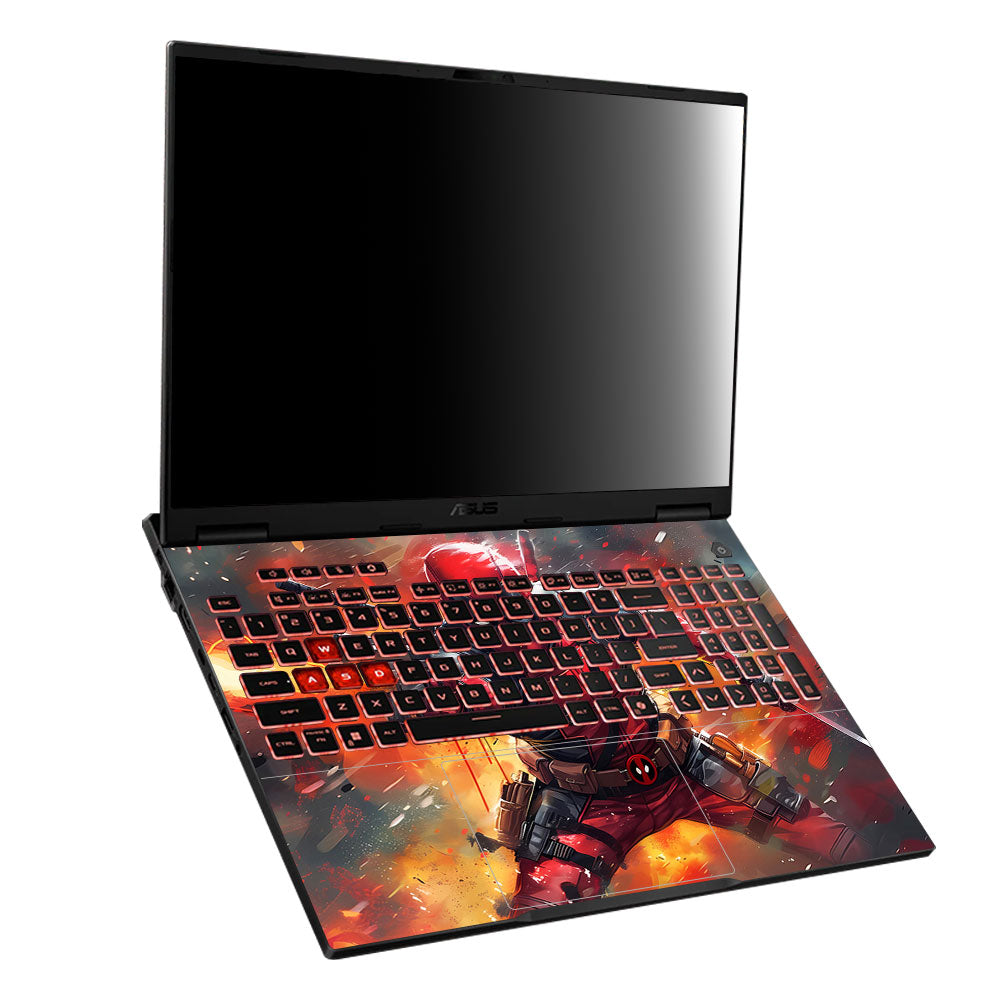 Deadpool in Action Asus TUF Gaming A16 2025 Laptop Skin