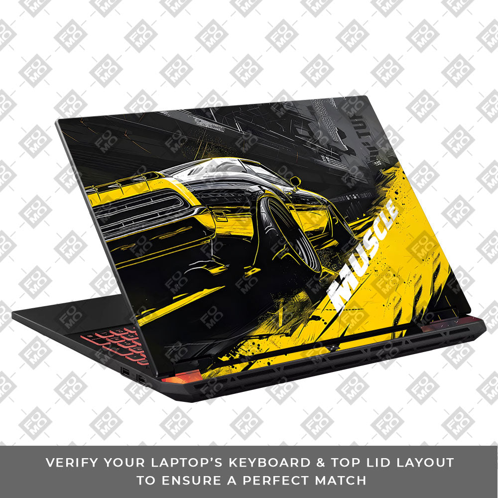 Black Muscle Asus TUF Gaming A16 2025 Laptop Skin