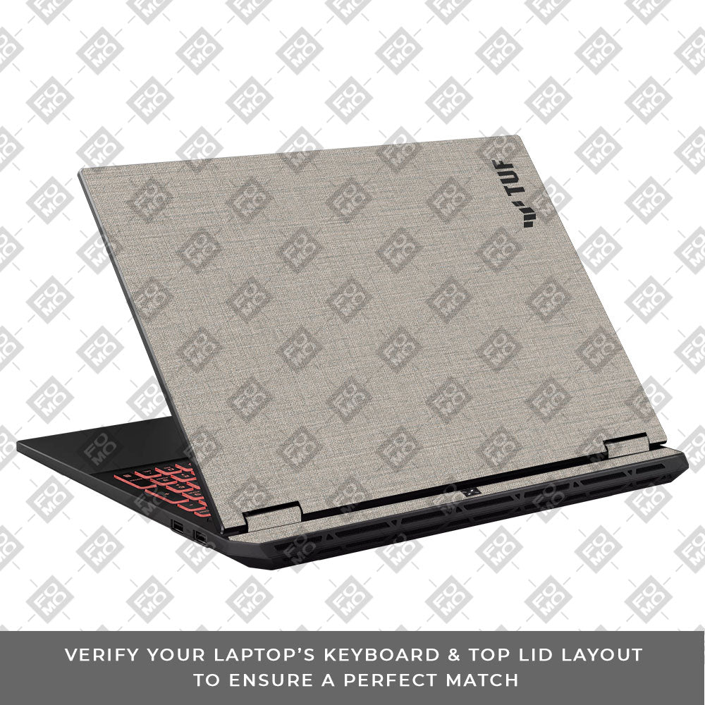 Textured Fabric Grey Asus TUF Gaming A16 2025 Laptop Skin