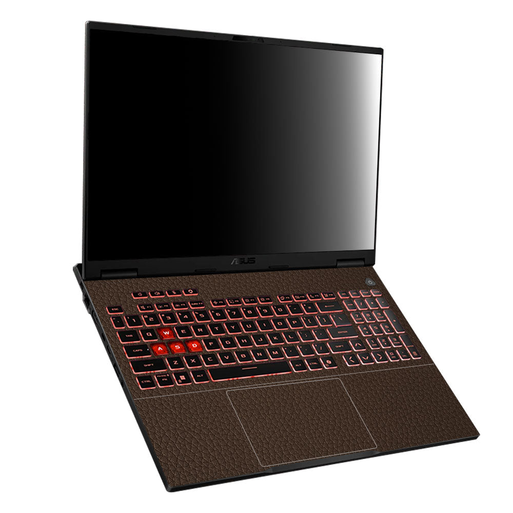 Textured Brown Leather Asus TUF Gaming A16 2025 Laptop Skin