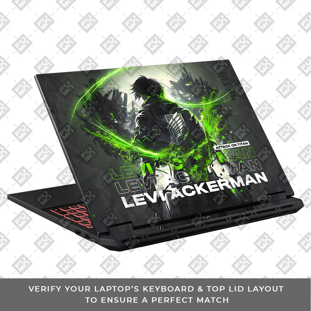 Levi Ackerman Neon Fury Asus TUF Gaming A16 2025 Laptop Skin