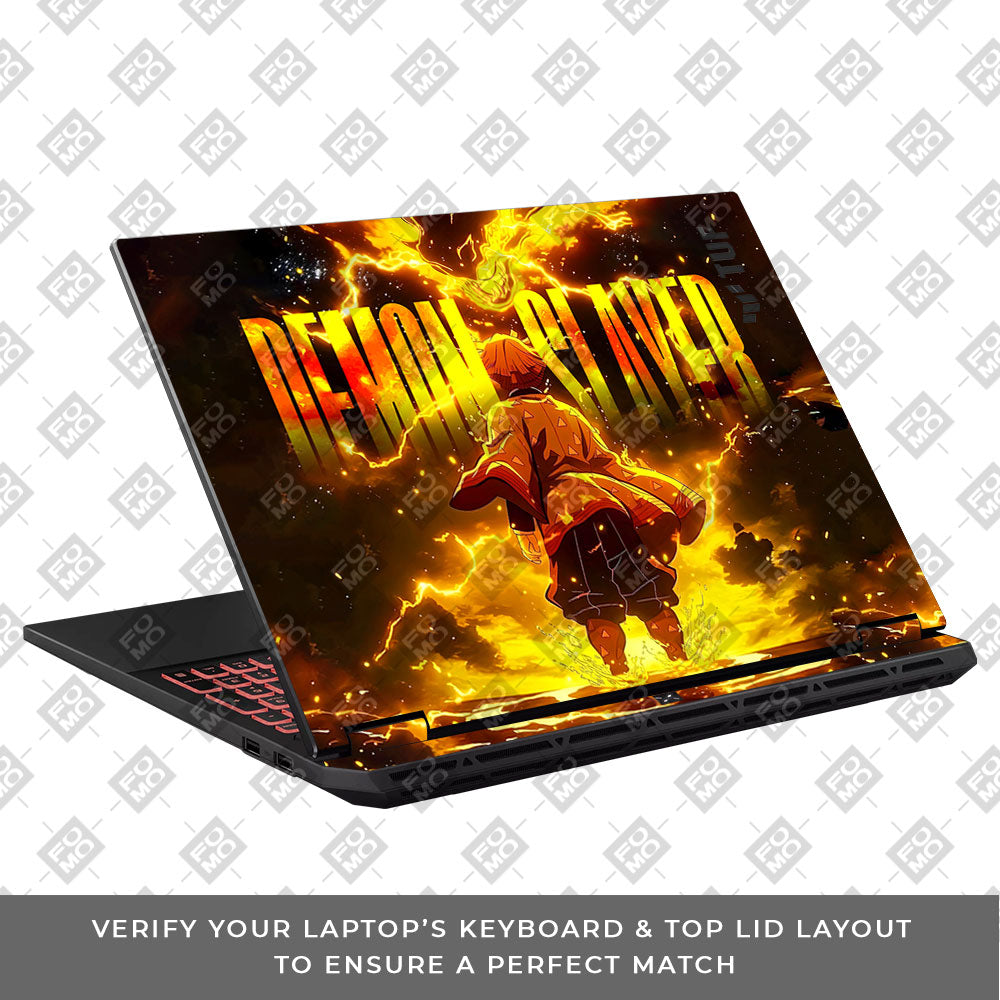 Zenitsu Lightning Strike Asus TUF Gaming A16 2025 Laptop Skin