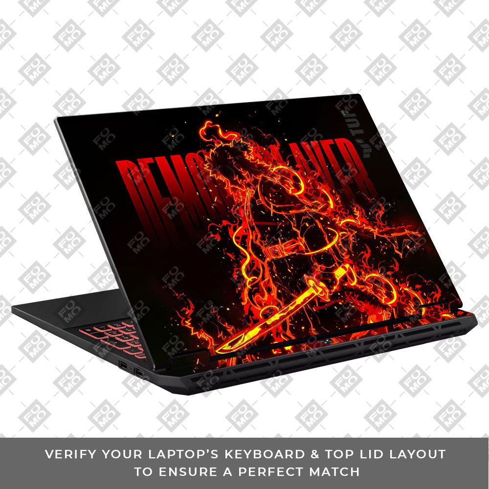 Rengoku Blazing Inferno Asus TUF Gaming A16 2025 Laptop Skin