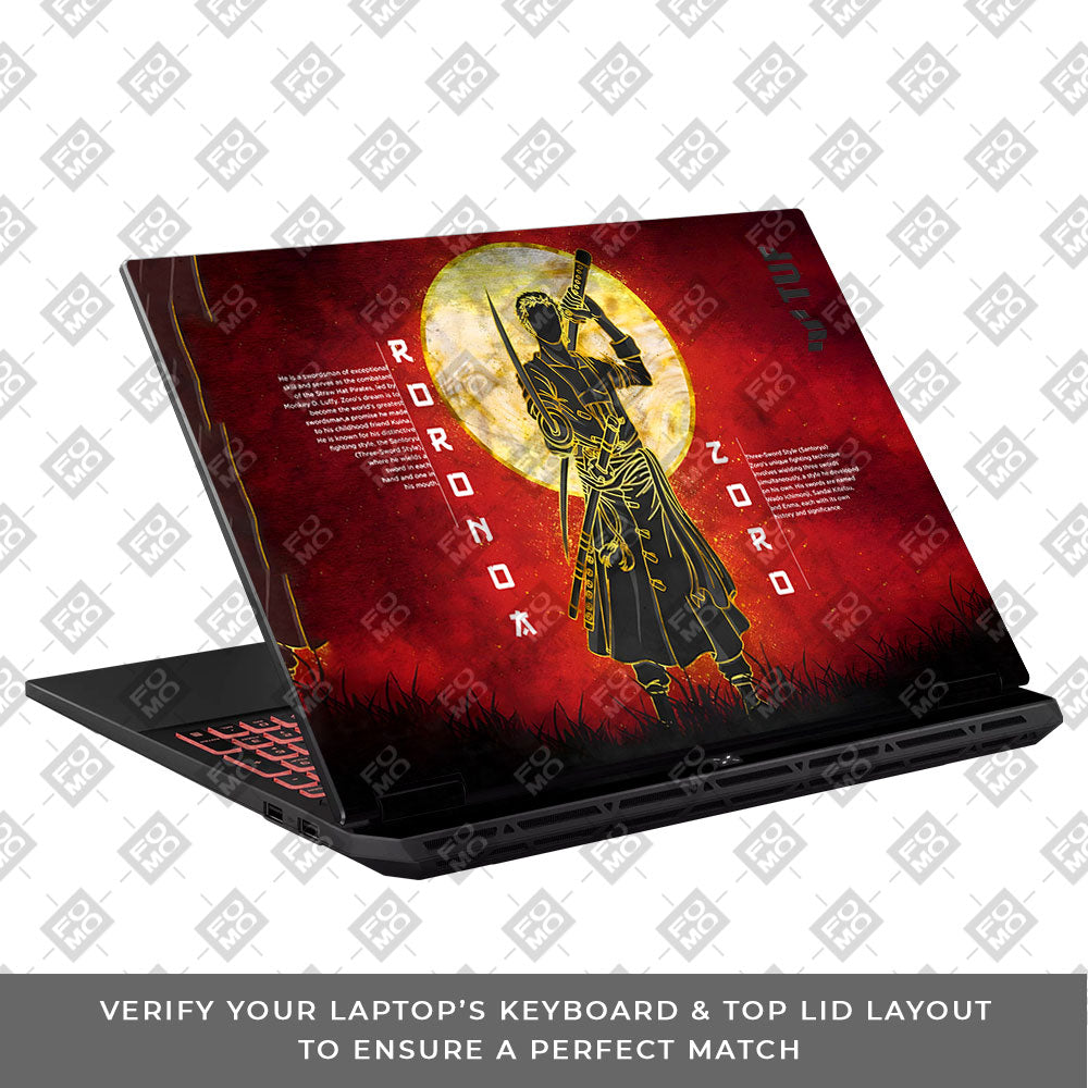 Zoro Under Golden Moon Asus TUF Gaming A16 2025 Laptop Skin