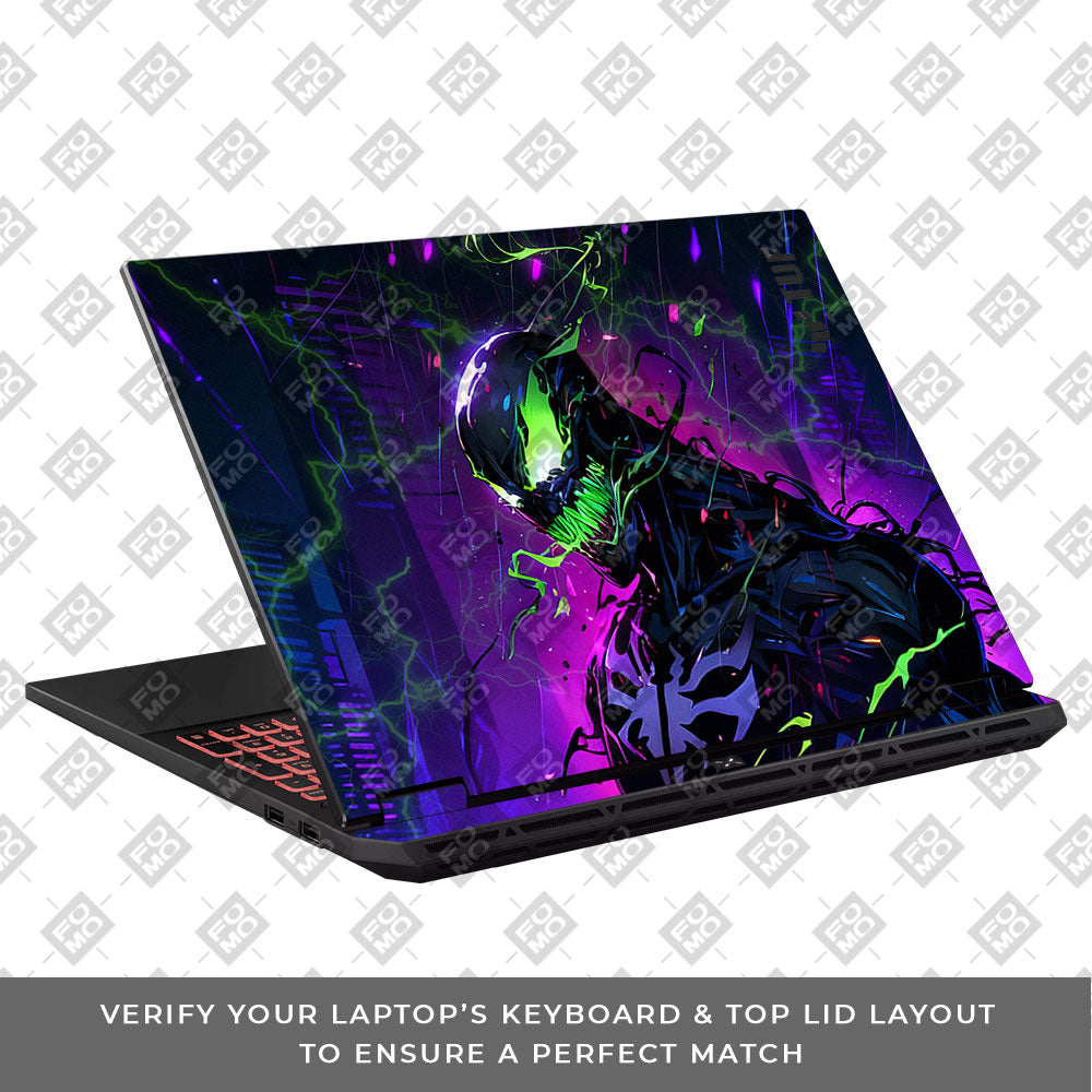 Venom Chaos Surge Asus TUF Gaming A16 2025 3D Laptop Skin