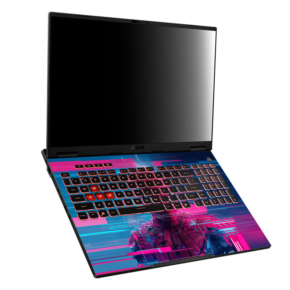Glitch Spider Neon Web Asus TUF Gaming A16 2025 Laptop Skin