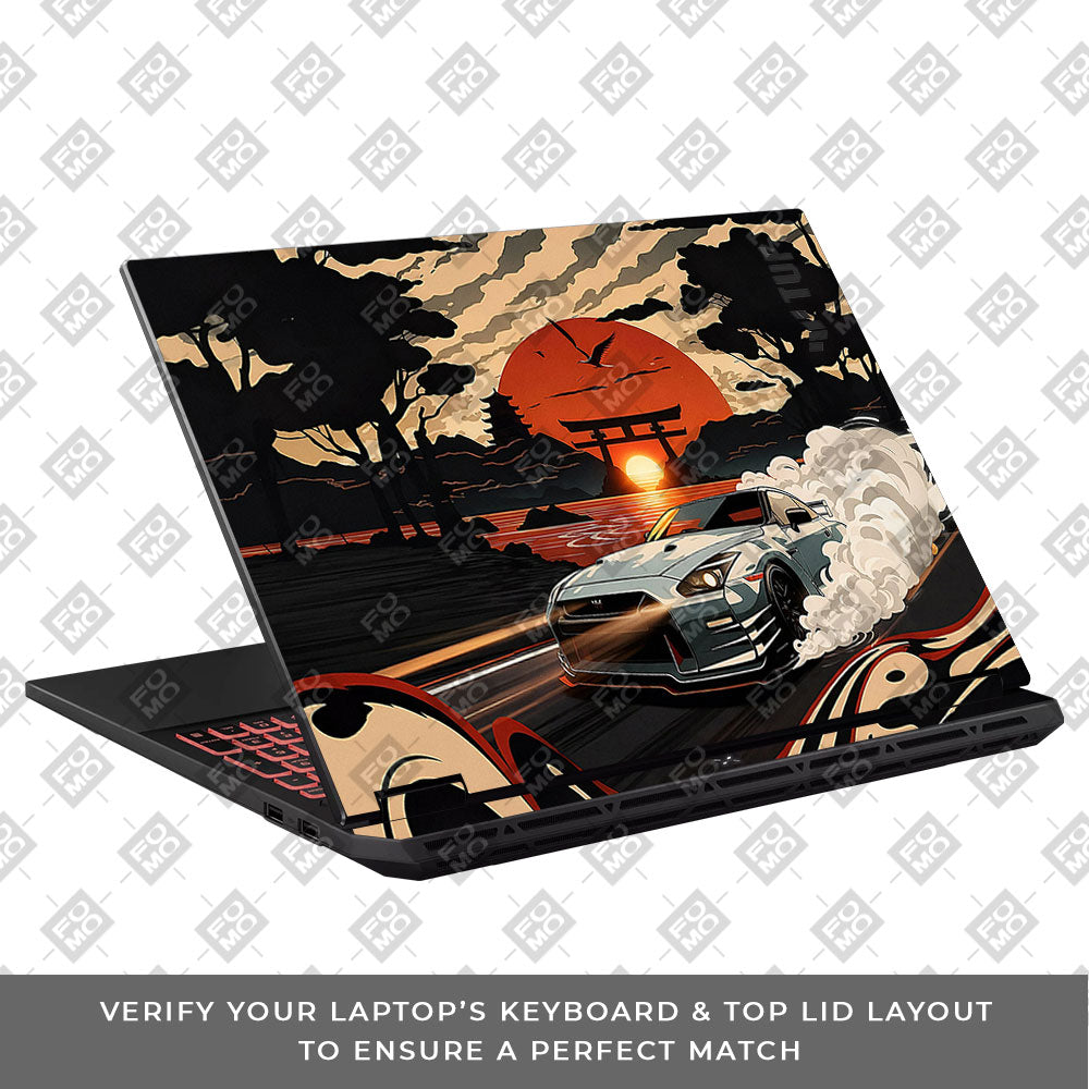 Samurai Rising Sun GTR Asus TUF Gaming A16 2025 Laptop Skin
