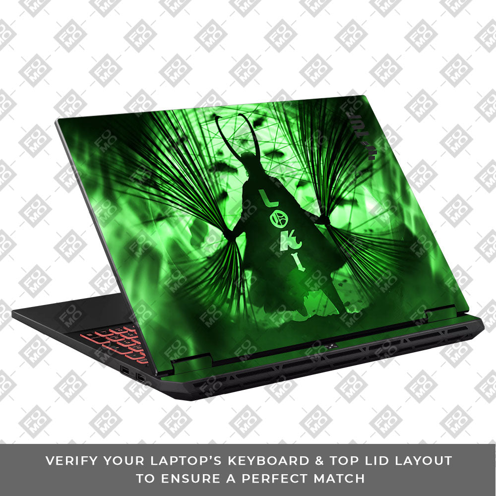 Loki's Green Aura Asus TUF Gaming A16 2025 Laptop Skin