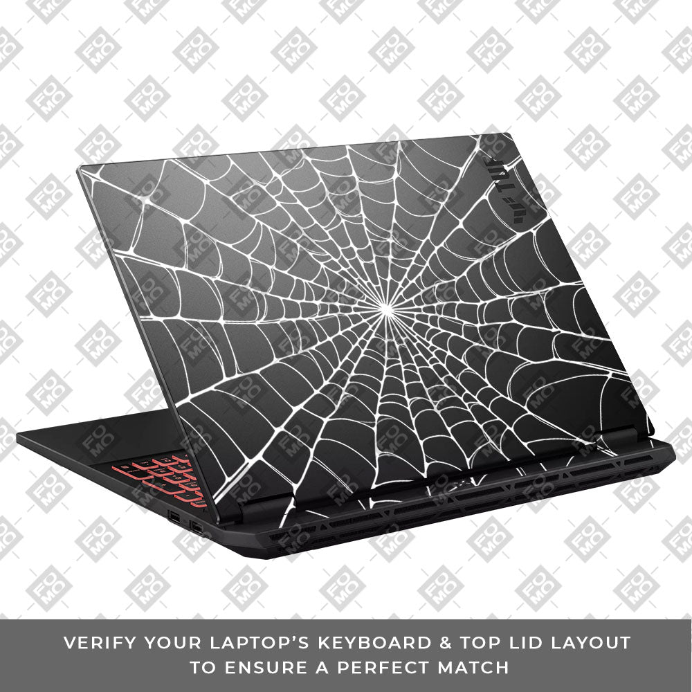 Transparent Spider Web Vortex Asus TUF Gaming A16 2025 Laptop Skin