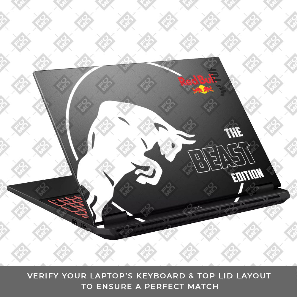 Transparent Red Bull Energy Asus TUF Gaming A16 2025 Laptop Skin