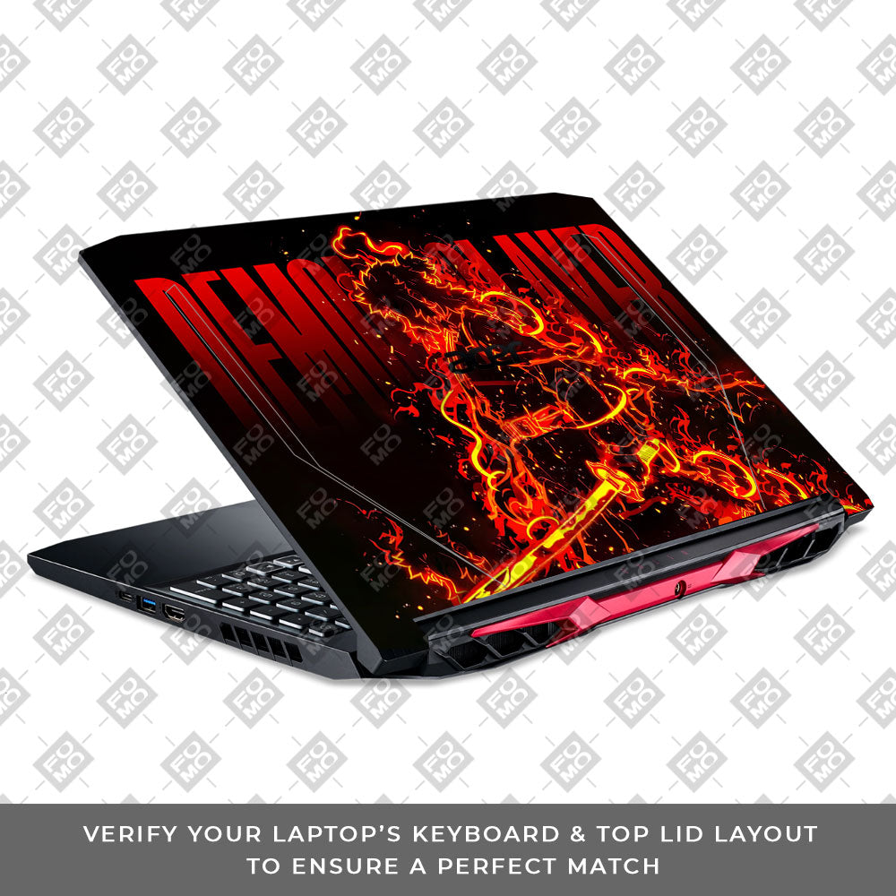 Rengoku Blazing Inferno Acer Nitro 5 AN515 44, 56 Laptop Skin