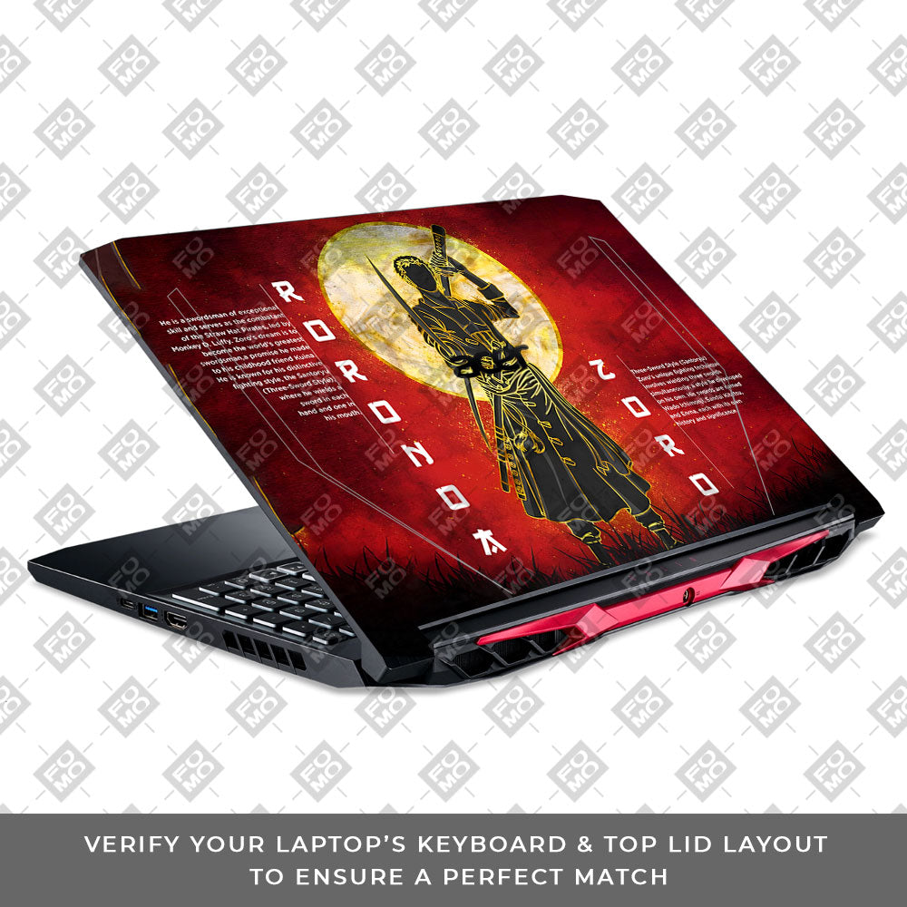 Zoro Under Golden Moon Acer Nitro 5 AN515 44, 56 Laptop Skin