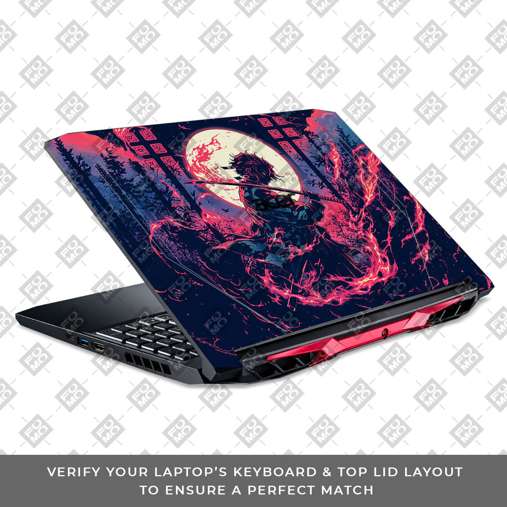 Tanjiro's Flame of Ember Acer Nitro 5 AN515 44, 56 Laptop Skin