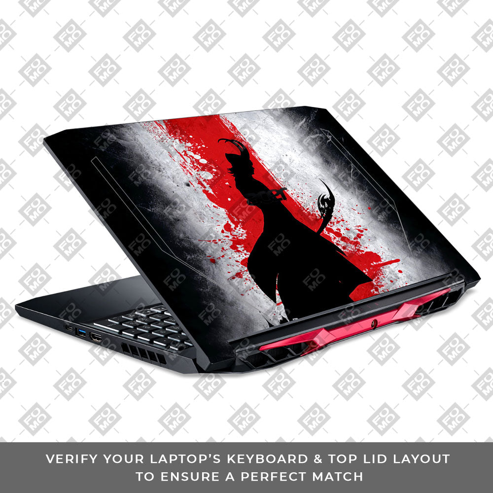 Loki Silhouette Red Strike Acer Nitro 5 AN515 44, 56 Laptop Skin