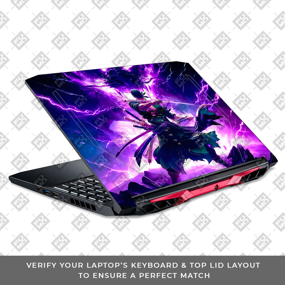 Roronoa Zoro Hell Mode Acer Nitro 5 AN515 44, 56 Laptop Skin