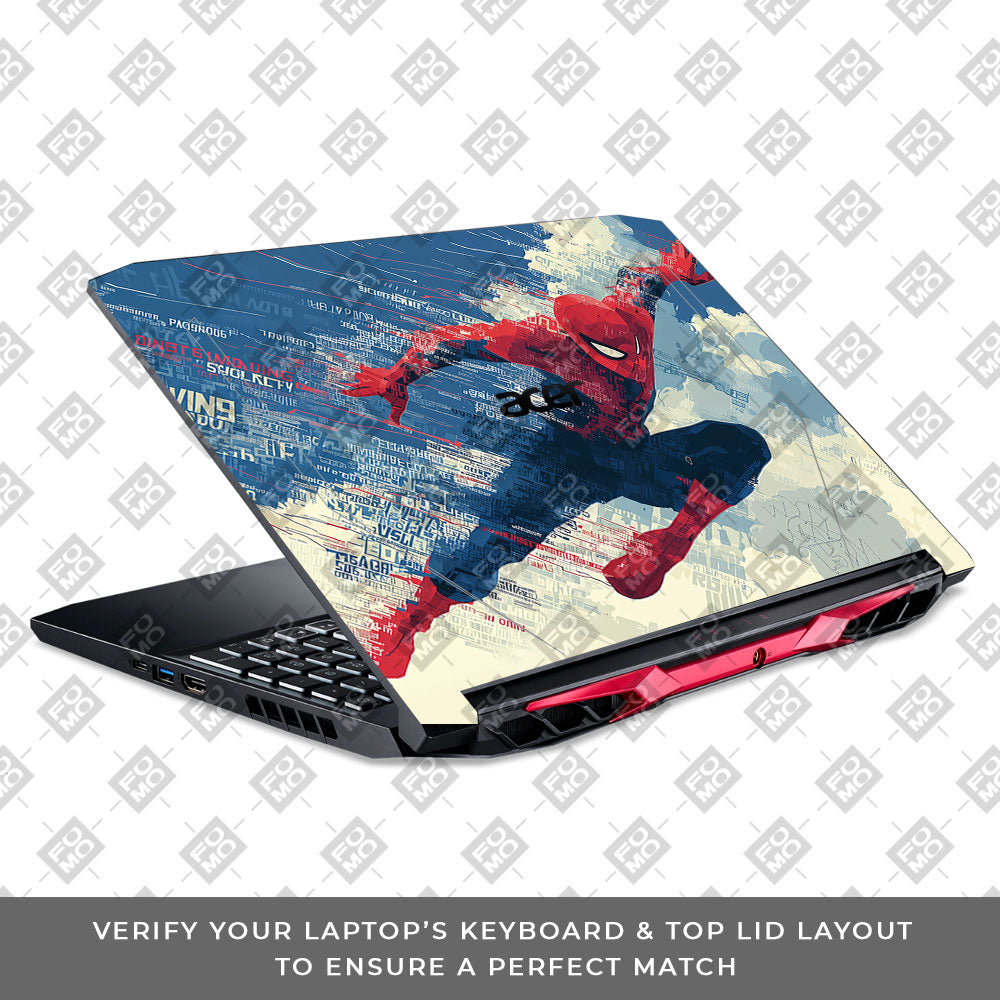 Spiderman Velocity Acer Nitro 5 AN515 44, 56 Laptop Skin